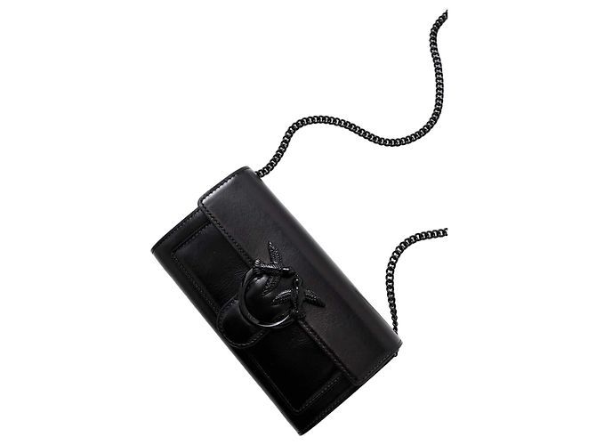 Pinko Love Birds Leather Chain Wallet