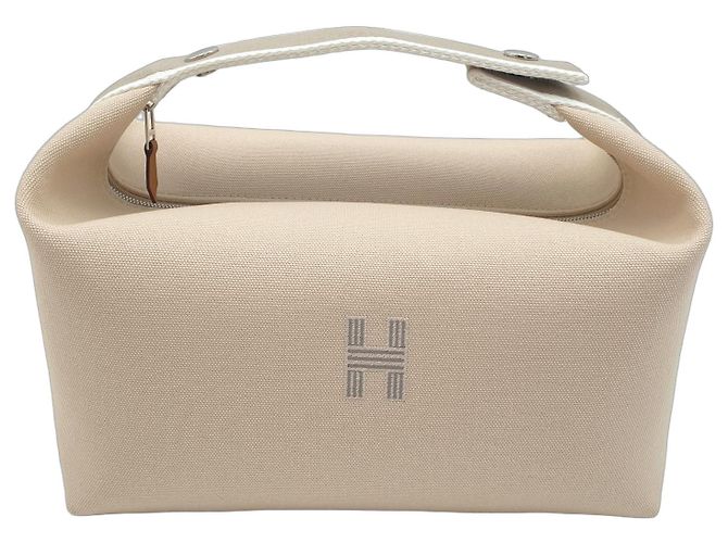 Hermès Bride-a-Brac GM Bolso de Lona Naturel Beige Blanco roto