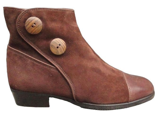 Autre Marque Botas de cano curto em couro Remonte Marrom