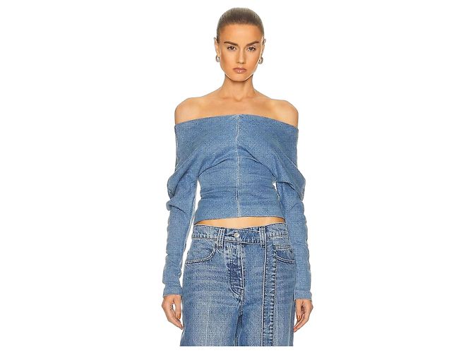 Alexander Wang Off-the-Shoulder Denim Top Blau