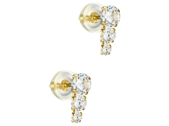 Autre Marque Orecchini a lobo Cluster in oro giallo 9k e diamanti D'oro