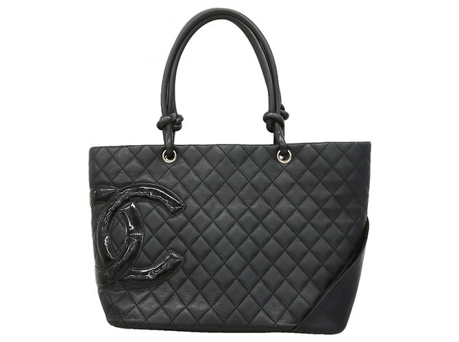 Chanel Cambon Lambskin Tote Bag Black