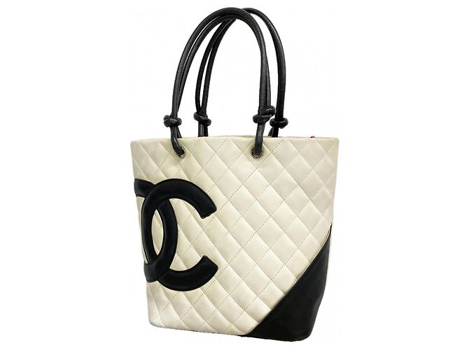 Chanel Cambon Tote Bag aus Lammleder Weiß