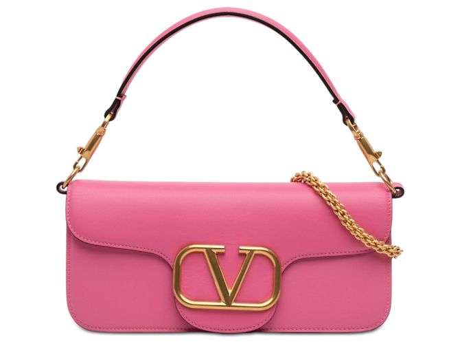Valentino Satchel aus rosa Kalbsleder Medium VLogo Loco Pink
