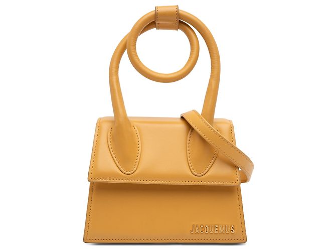 Jacquemus Le Chiquito Noeud en cuero amarillo Mostaza
