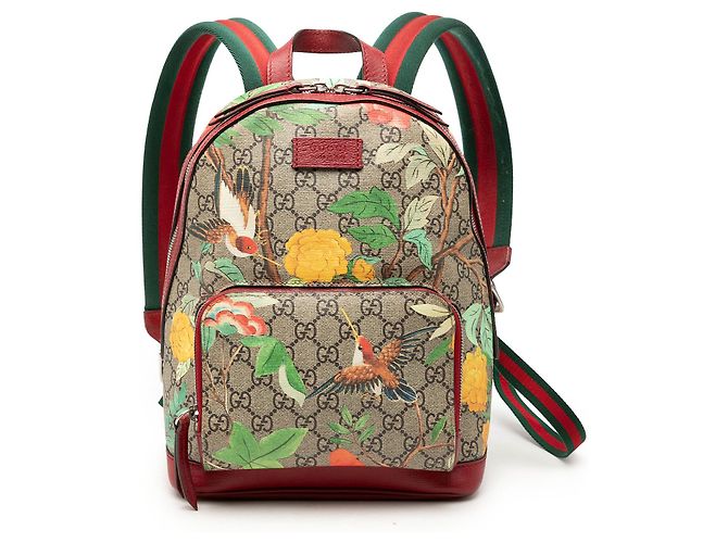 Gucci Beige Small GG Supreme Web Tian Backpack