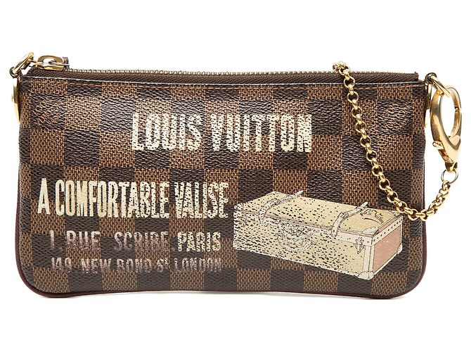 Louis Vuitton Pochette Milla MM Damier Ebene Marron Trunks Labels