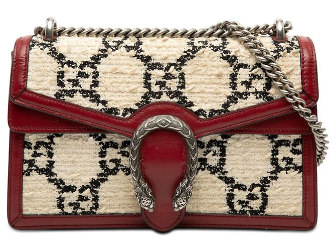 Borsa a Spalla Gucci Beige Medium GG Tweed Dionysus