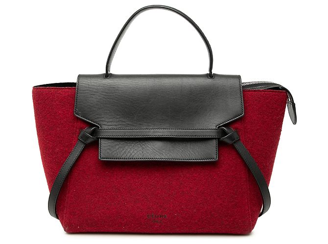 Belt Bag Céline Bolsa tiracolo Celine Red Mini em feltro e pele de vitela Vermelho