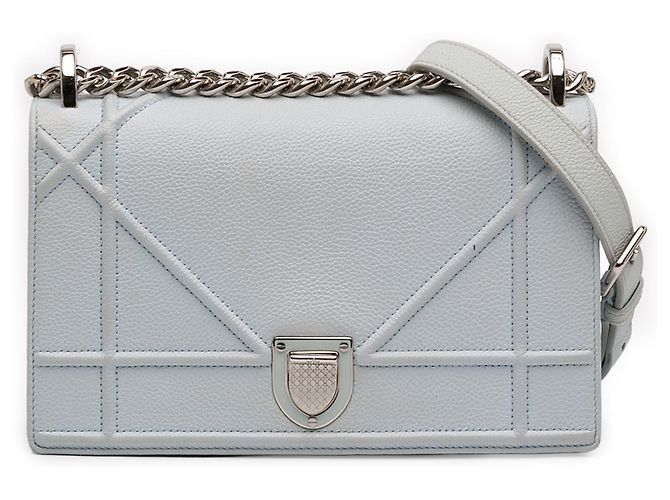 Dior Blue Small Grained Calfskin Diorama Flap Bleu Bleu clair