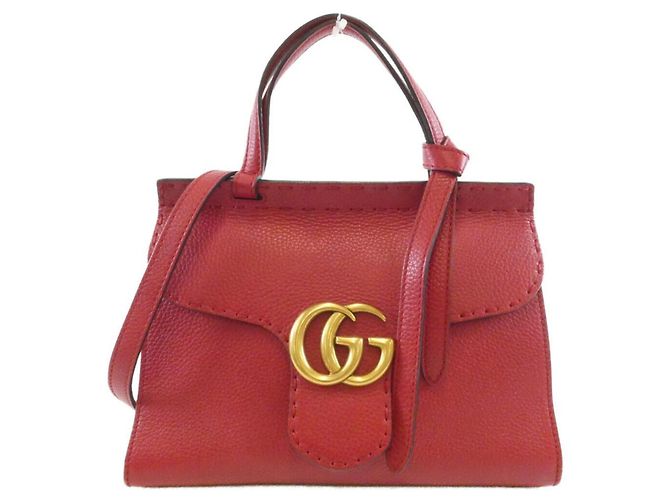 Gucci GG Marmont Lederhandtasche Rot