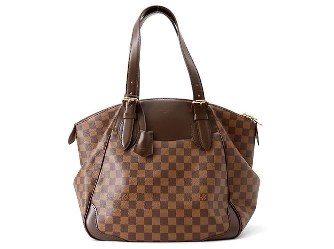 Verona Bolsa de Ombro Louis Vuitton Damier Ebene Vermelho