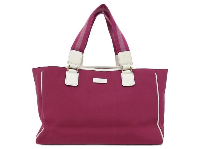 Borsa Gucci 264216 Rosa e Bianca in Nylon Bianco