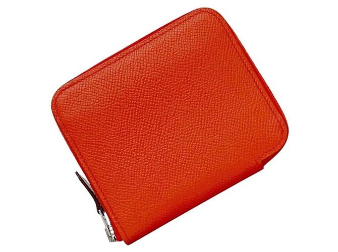 Hermès Portafoglio Azap Compact in seta Hermes Rosso