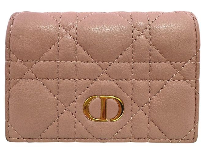 Cartera bi-fold Cannage Christian Dior Rosa