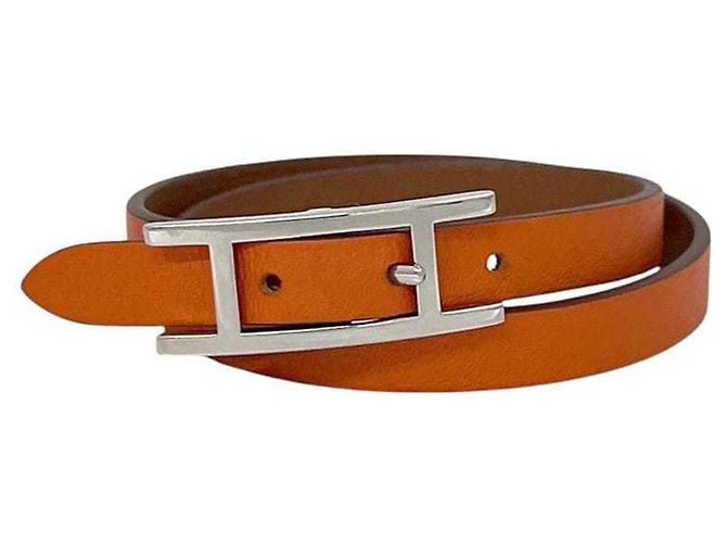 Hermès Pulseira Hapi Hermes Marrom Laranja