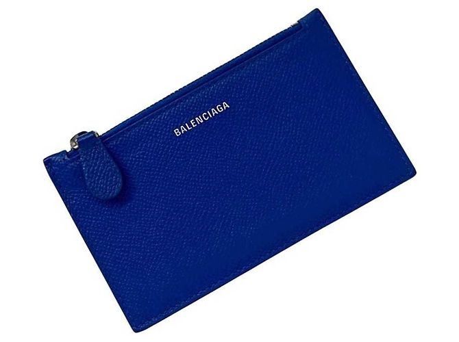 Monedero de piel azul Balenciaga