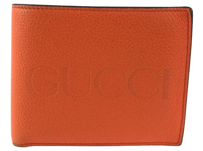 Gucci Orange Leather Compact Wallet