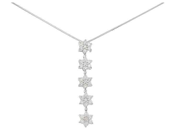 Autre Marque Colar de ouro branco Au750 e diamantes Prata