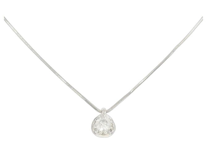 Autre Marque Collana con Diamanti Pt900/Pt850 Argento
