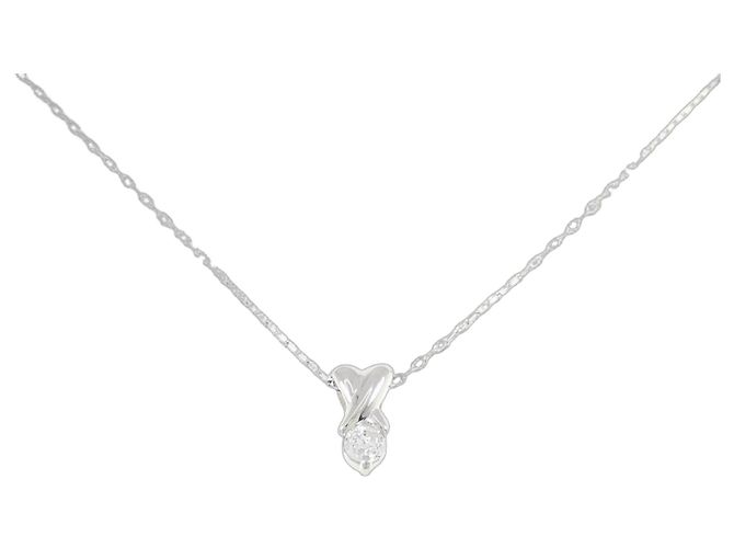 Autre Marque Collana con Diamanti Pt900/Pt850 Argento