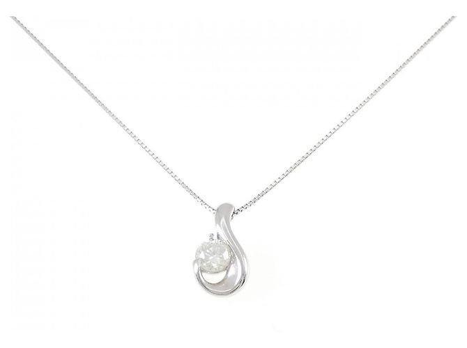 Autre Marque Diamant-Halskette PT900 PT850 Silber