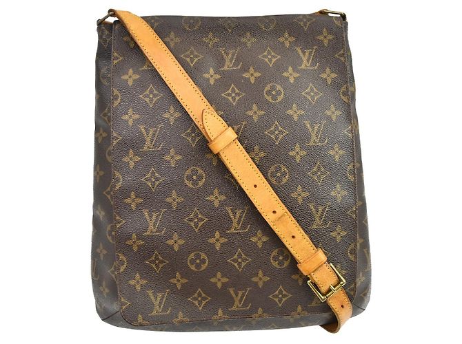 Bolsa Musette Salsa Louis Vuitton em canvas Monogram GM Marrom