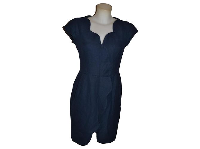 Alberta Ferretti Vestido Mini de Algodão Azul