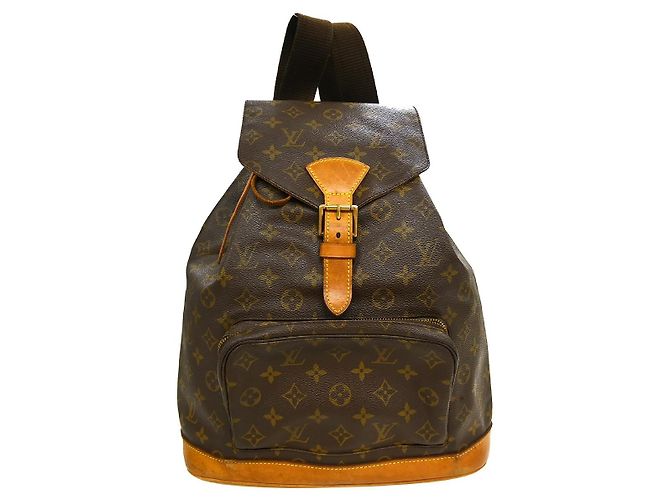 Sac à dos Louis Vuitton Vintage Montsouris Monogram Canvas GM Marron
