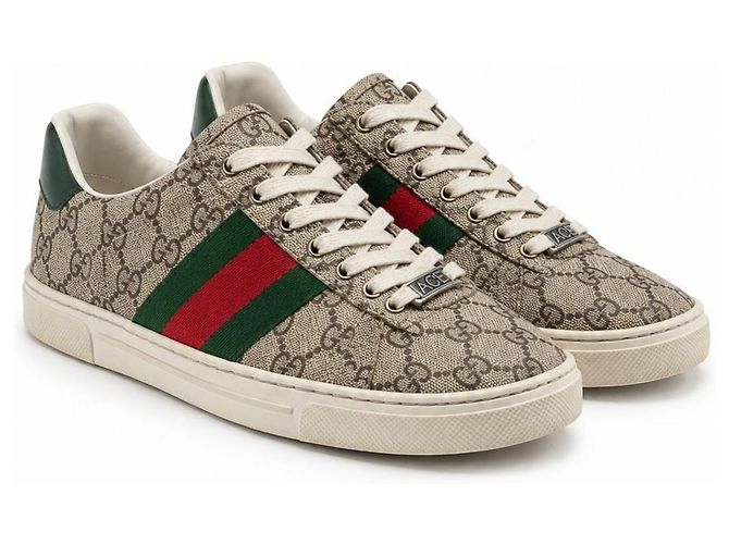 Gucci Ace Sneaker GG Supreme Canvas Rot Beige Grün