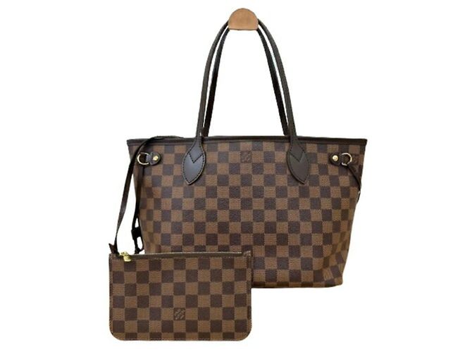 Sac cabas Louis Vuitton Damier Neverfull PM Marron