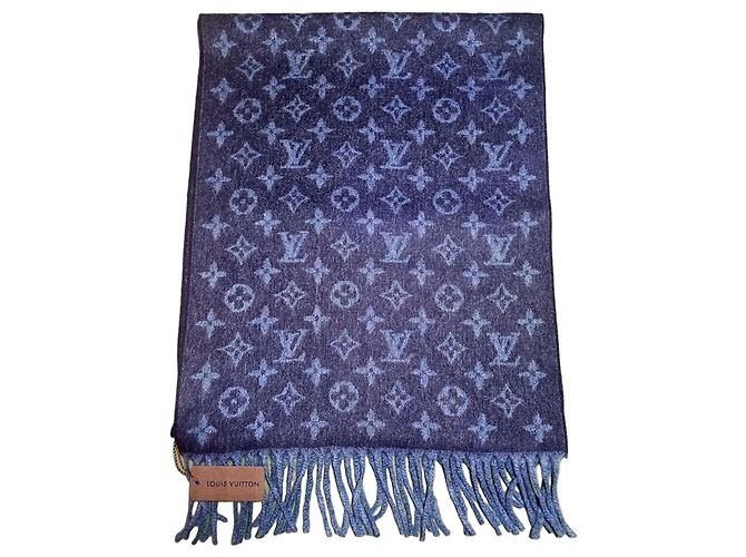 Louis Vuitton Bufanda Monogram de Lana y Cachemira - Azul