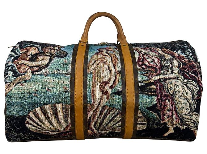 Bolsa Louis Vuitton Keepall 60 Birth of Venus Custom Marrom Multicor