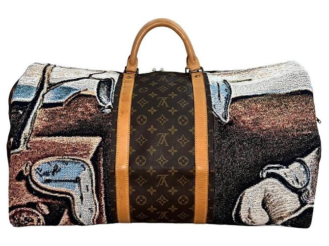 Louis Vuitton Keepall 60 Persistence of Memory Dali Marrom Branco Bege