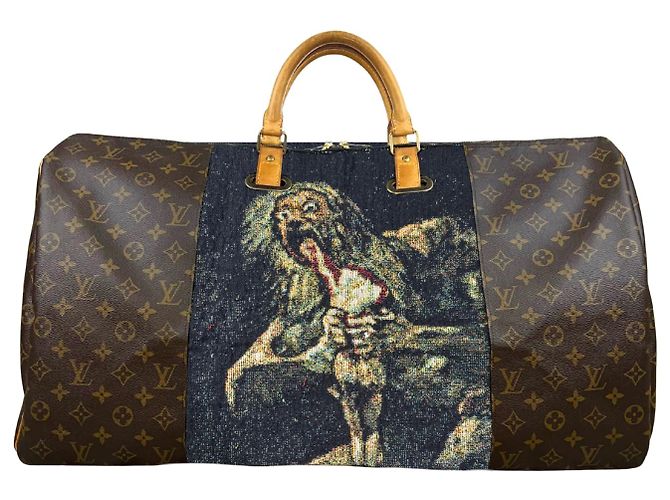 Louis Vuitton Keepall 60 Custom Goya Saturn Devouring His Son Marron Multicolore Monogramme
