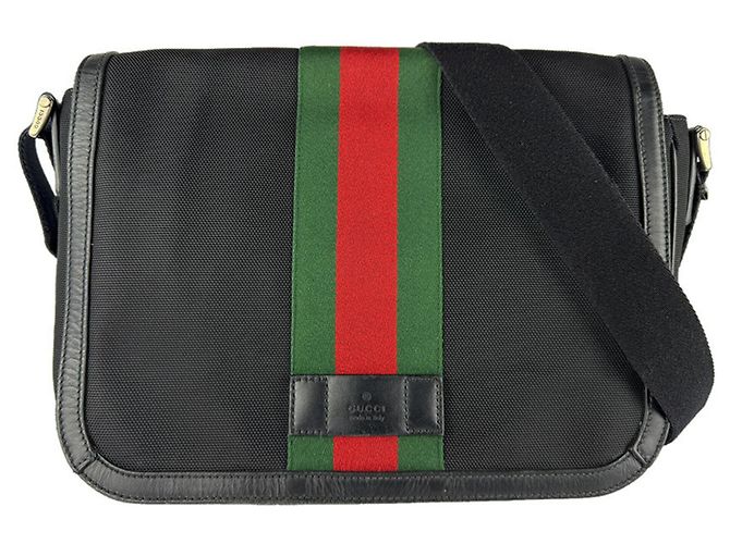 Borsa a tracolla Gucci Nero Rosso Verde