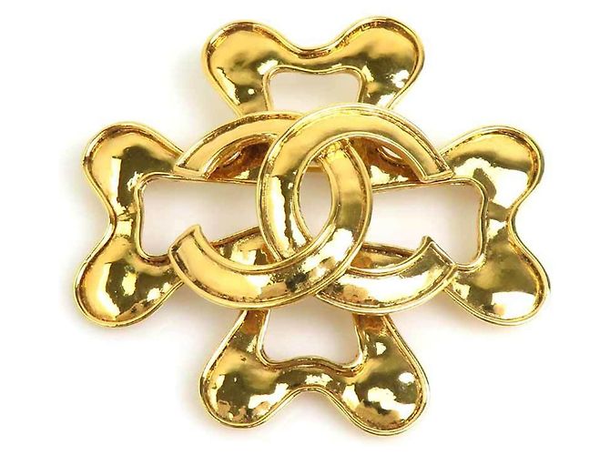 Chanel Brosche aus Goldmetall Golden