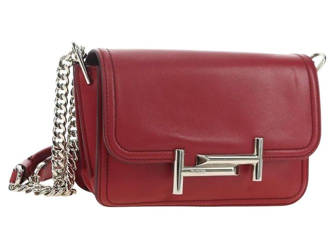 Autre Marque Borsa a tracolla TOD'S in pelle rosso argento 181649V