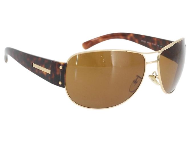 PRADA Tortoise Pattern Sunglasses Plastic Brown Gold Auth BA13220 Golden
