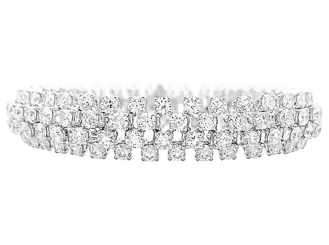 Pulsera Boucheron, "Angélique" rivière de diamantes, oro blanco.
