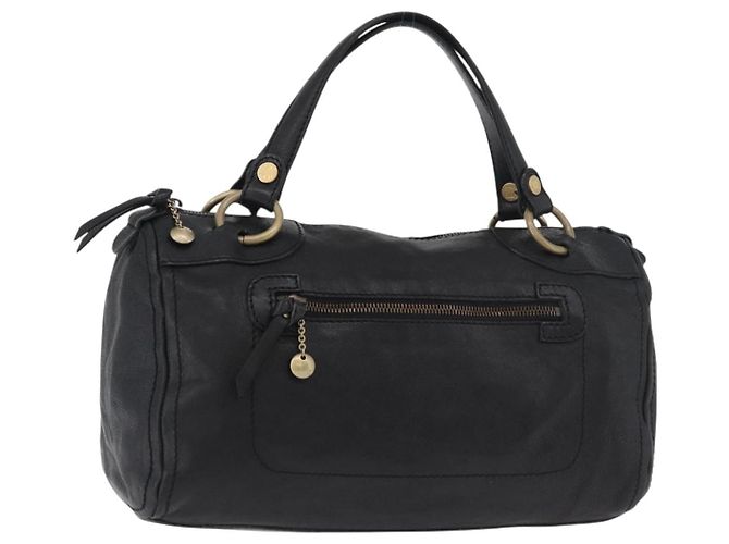 Céline Borsa CELINE in pelle nera e oro Auth bs35405 Nero D'oro
