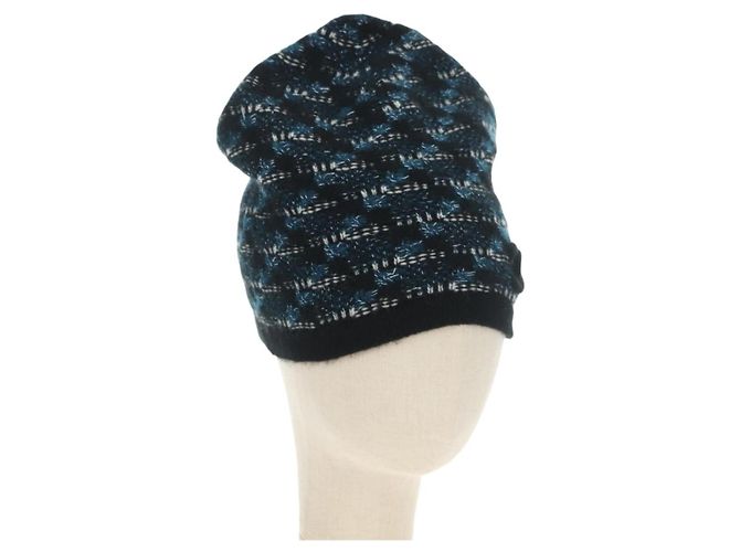 Cappello CHANEL Tweed Navy CC Auth 182058M Blu navy