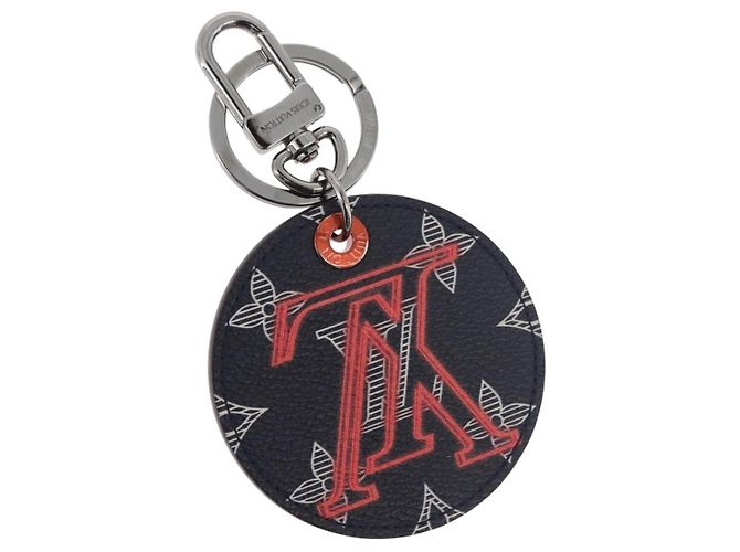 LOUIS VUITTON Monogram Ink Upside Down Porte Cles LV Charm MP1988 Auth 181952M Blu navy Monogramma