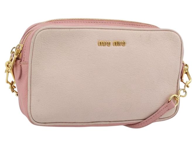 Borsa a Spalla Miu Miu in Pelle Rosa e Oro Auth ka4524A D'oro