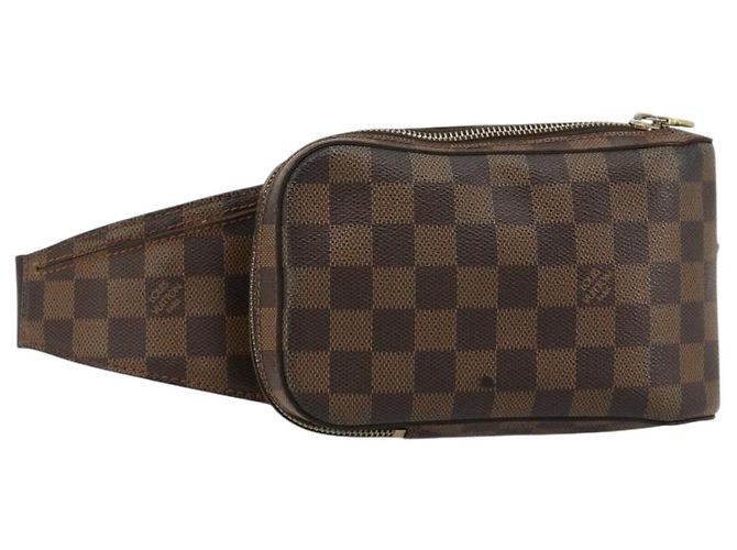 LOUIS VUITTON Bolsa de Ombro Damier Ebene Geronimos N51994 LV Auth 171270