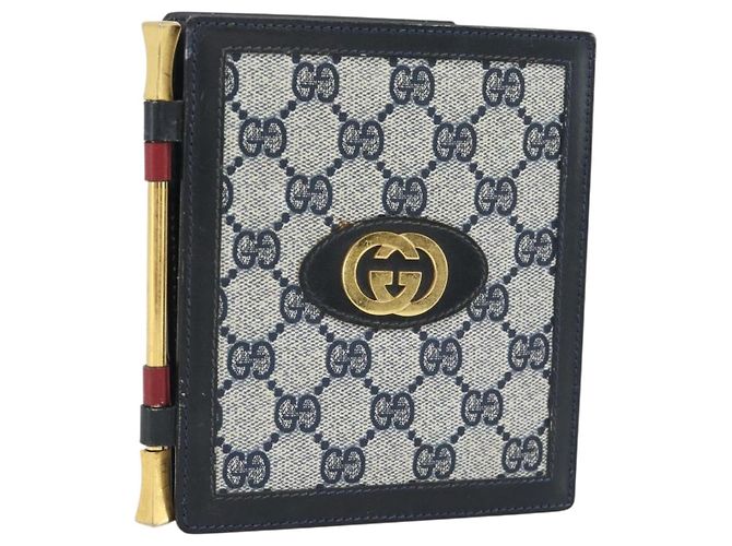 GUCCI GG Supreme Picture Frames PVC Navy Auth 181781 Navy blue