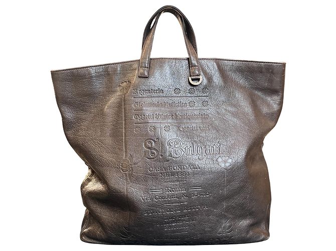 Bolsa de couro marrom Bulgari
