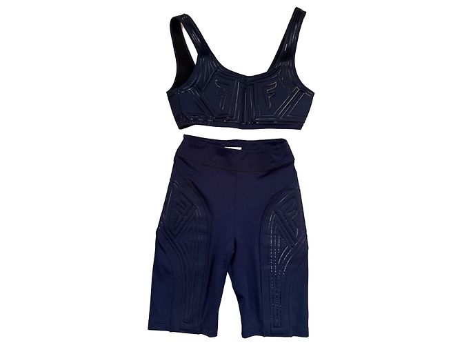 Set Sport Fendi con Top e Biker Shorts Nero
