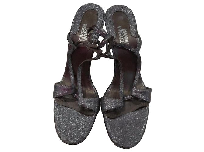 Gianni Versace Sandali Glitter Argenti Argento