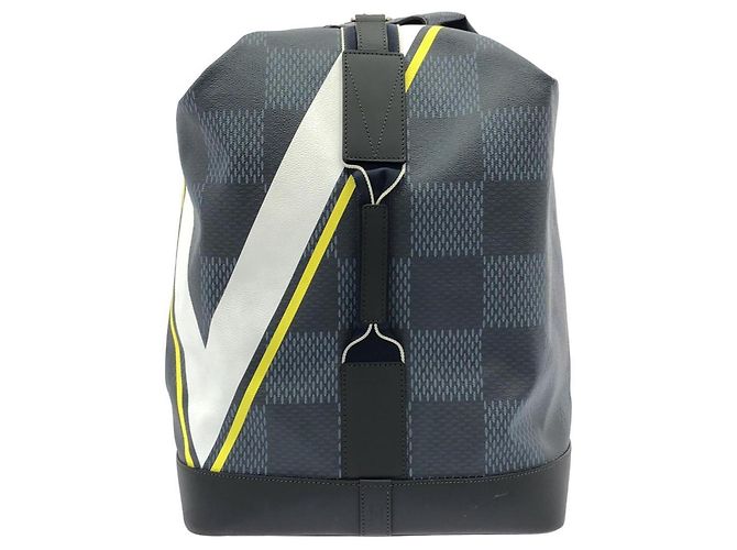 Borsa a tracolla Louis Vuitton Damier Cobalt Latitude Blu Giallo